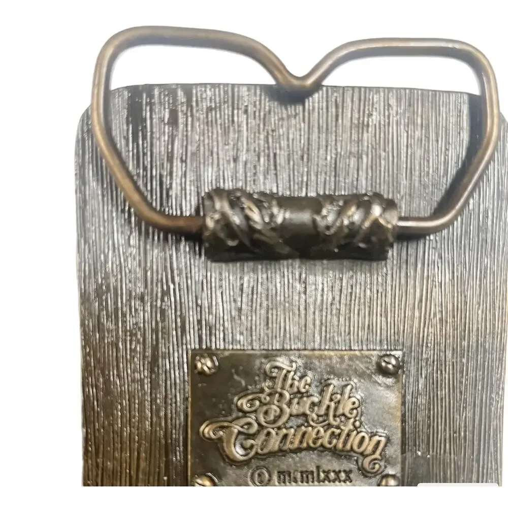 Vintage 1980 3D Space Shuttle Bronze Belt Buckle by Buckle Connection